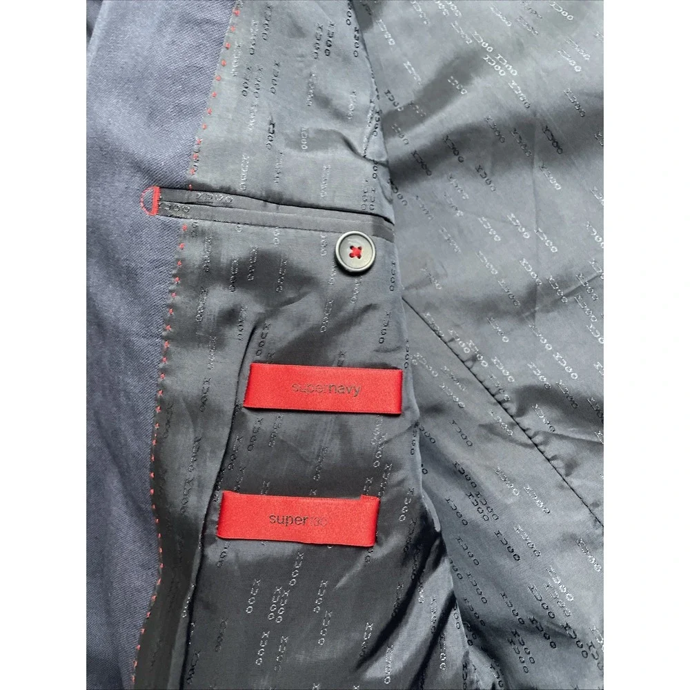 HUGO BOSS Aeron1 Hamen1 36R  Wool Deep Navy Super 130 Blazer Pockets sown